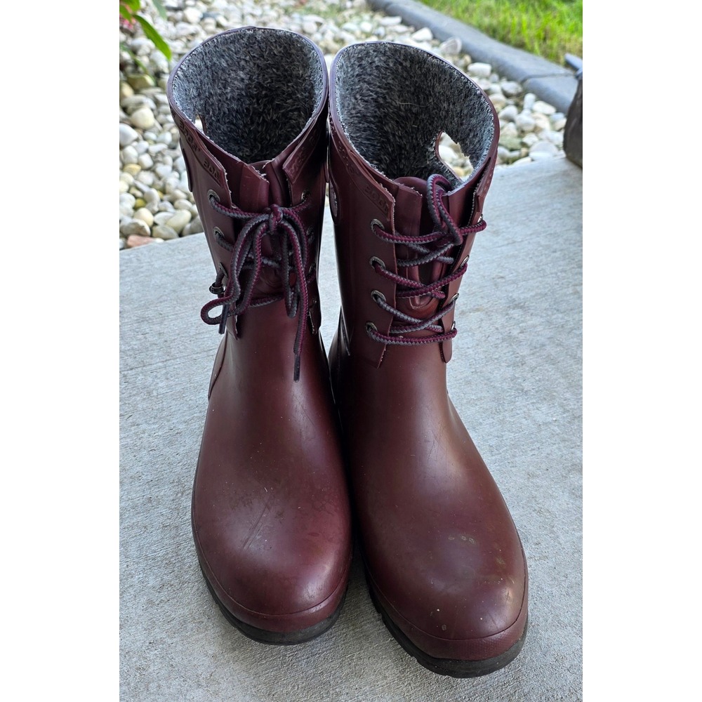 Bogs Amanda Plush Waterproof Rain Boots Womens 11 Burgundy Insulated 72103-601
